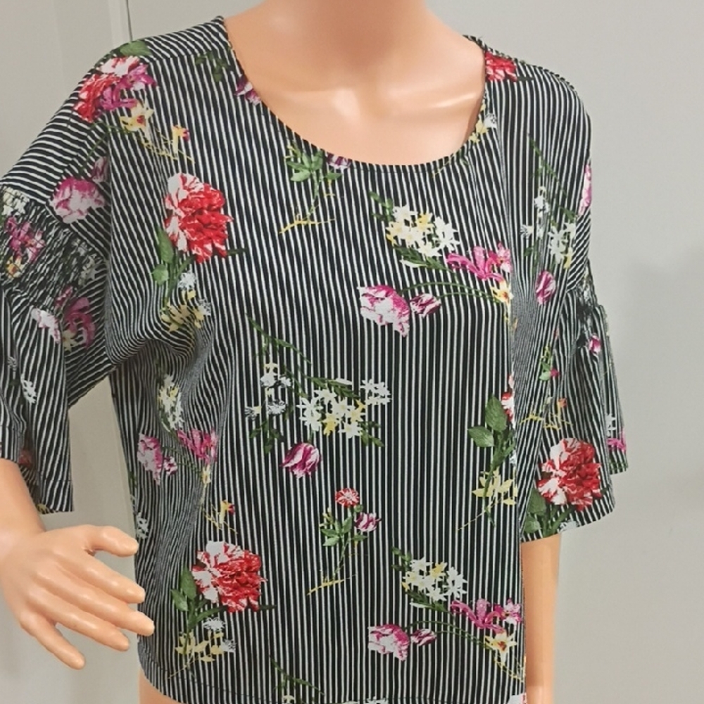 💜Floral Striped Women's Top